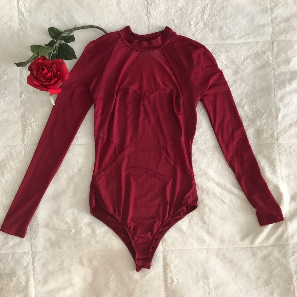 Maroon body suit